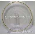 13 Zoll Gold Rim Glass Teller für Hochzeit